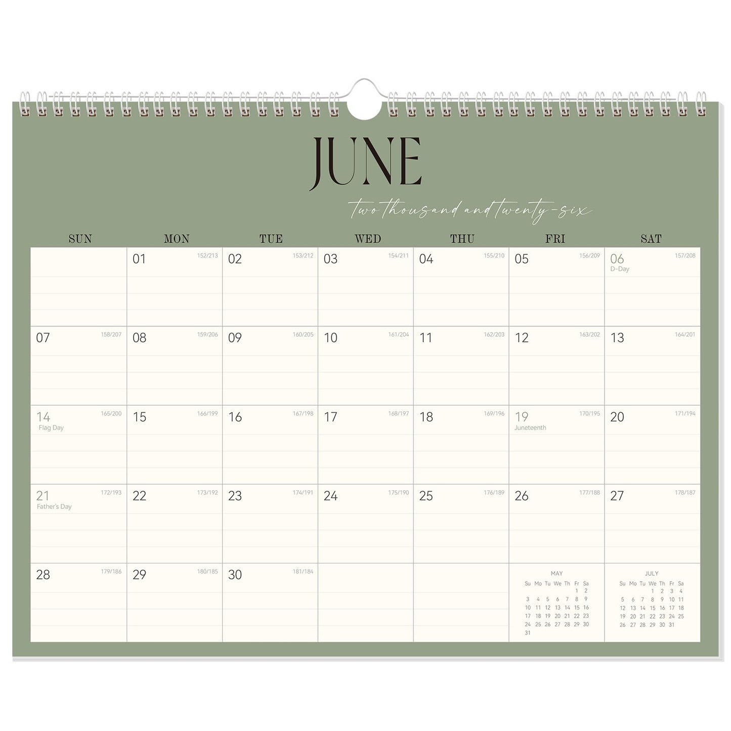 GuassLee Desk Calendar 2026-2027, 19-Month Hanging Desk/Wall Calendar From 2026 Jun-2027 Dec., 14" X 11" Monthly Planner With Thick Paper Spiral Bound For Office Home School Organizing & Planning