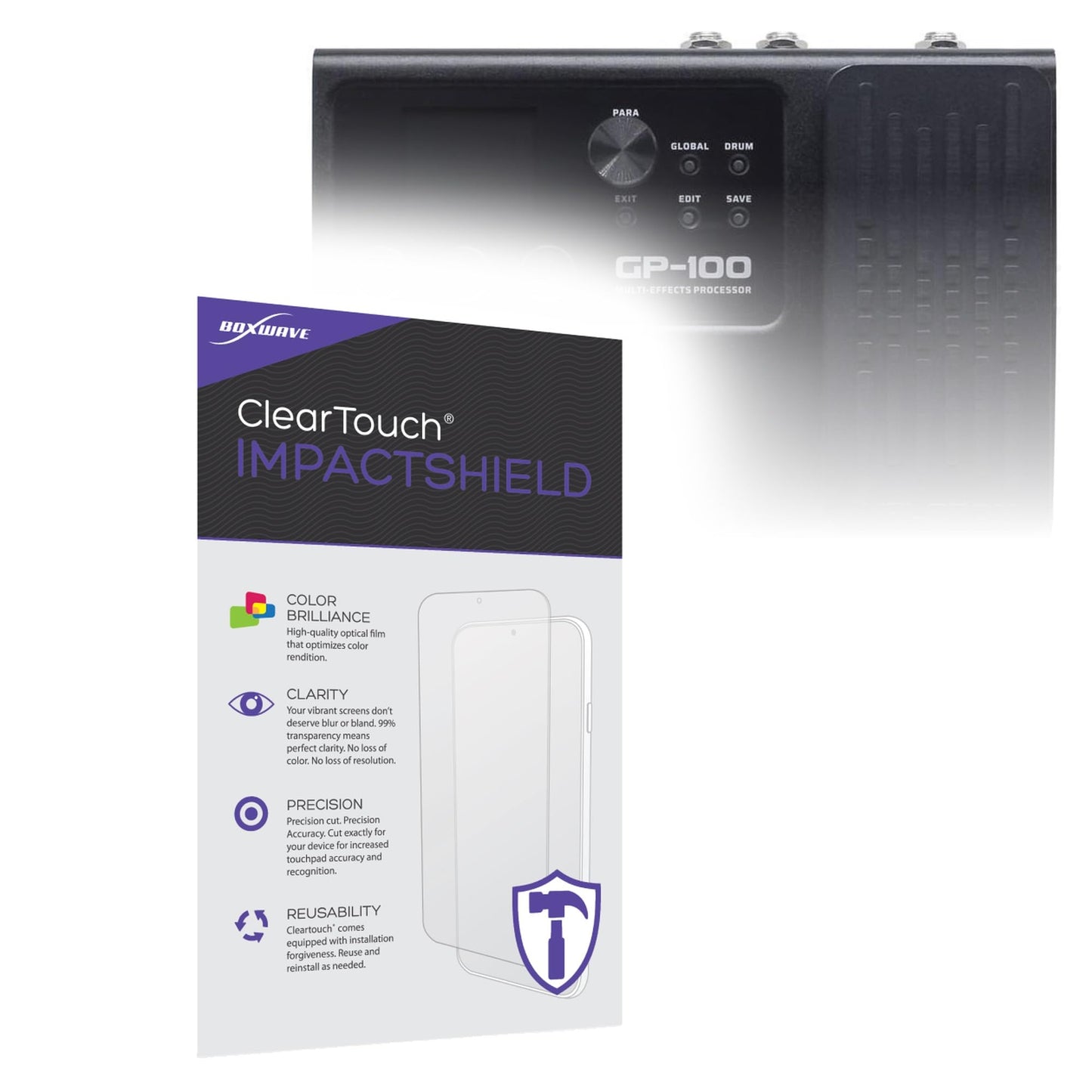 BoxWave Screen Protector Compatible with Valeton GP-100 - ClearTouch ImpactShield (2-Pack), Impenetrable Screen Protector Flexible Film