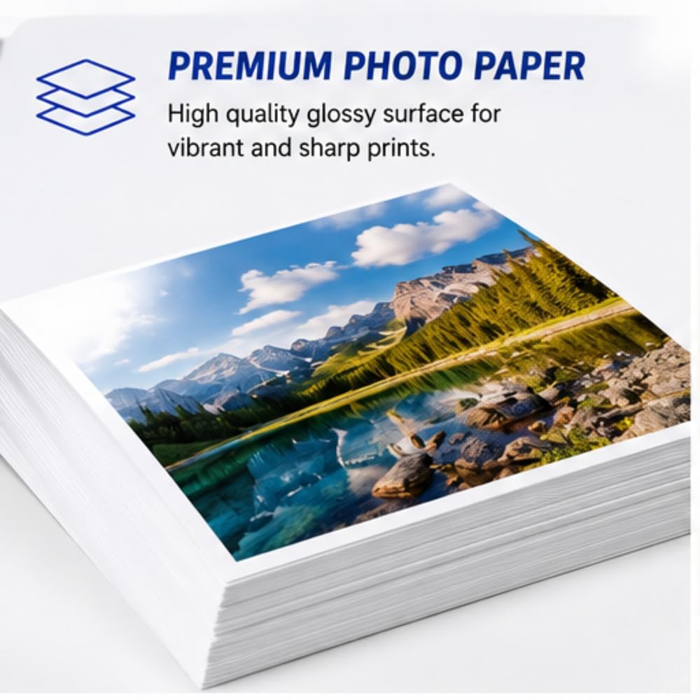 400 Sheets 4x6 Photo Paper Glossy 180gsm Premium Inkjet Printer Paper, 4"x 6" Waterproof High Gloss Photo Quality Paper, Smooth Bright White Finish, 4R Photographic Paper for All Inkjet Printers