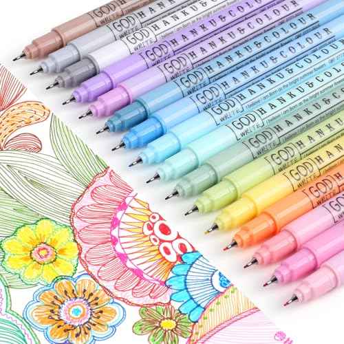 0.38mm Fine Point Pen,16 Pack Colored Fineliner Bible Pens No Bleed Through,Extra Fine Tip Marker Pens for Bullet Journaling,Planner,Coloring,Bible Study Back to School Office Supplies