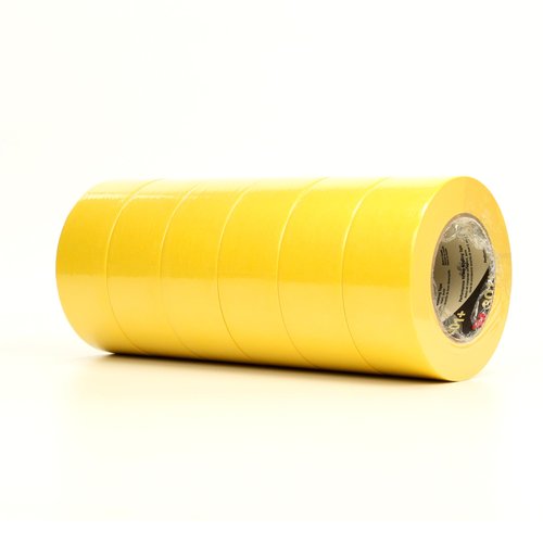 3M 301+ High Performance Masking Tape, Yellow, 36 mm x 55 m - High Performance Holding and Masking Tape for Automotive, Specialty Vehicle and Industrial Markets, Case of 24