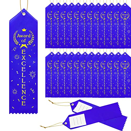 Award of Excellence Ribbons Award Prize Achievement Ribbon with Event Card and Rope for Kids Competition, Sports Event, Contests, School, Office Team(200 Pieces)