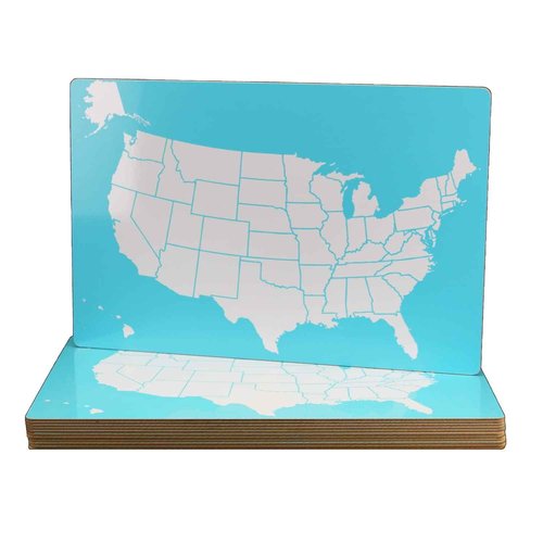 Flipside Products 12" x 18" Two Sided Dry Erase US Map Board, United States Blank Map, Practice Labeling, Home, School, Office, Pack of 12