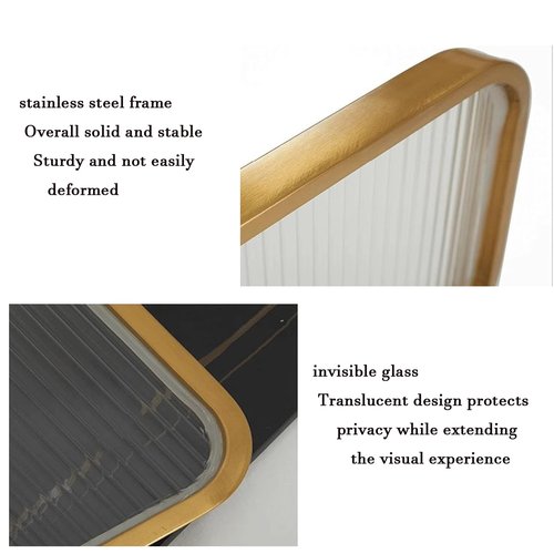 HLHHDFC Countertop Low Fence Divide,Restaurant Decorative Partitions Grille,Dividers for Dining Areas,Office Furniture Partitions,Gold Stainless Steels Frame Tempered Glass Panel(47.24 * 11.8IN)