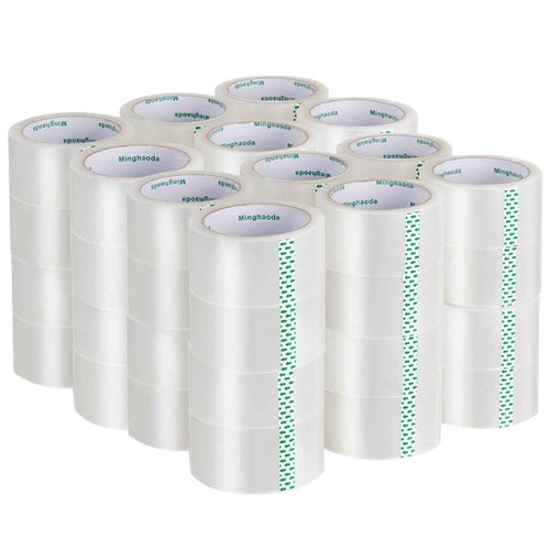 Minghaoda Clear Packing Tape (48 Rolls), Heavy Duty Packaging Tape for Shipping Packaging Moving Sealing, 2 inches Wide, 65 Yards Per Roll