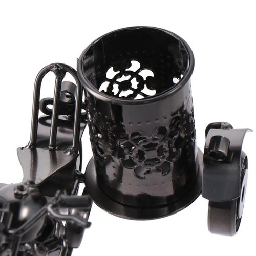 allcoupon Metal Pen Holder, Creative Motorcycle Desktop Accessories, Makeup Desk Organizer, for Office Supplies