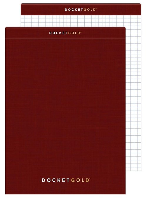 TOPS Docket Gold Project Planner, 8-1/2 x 11-3/4, Top Bound, Graph-Ruled Front, Narrow Ruled Back, Black Cover, 80 Sheets (63752)