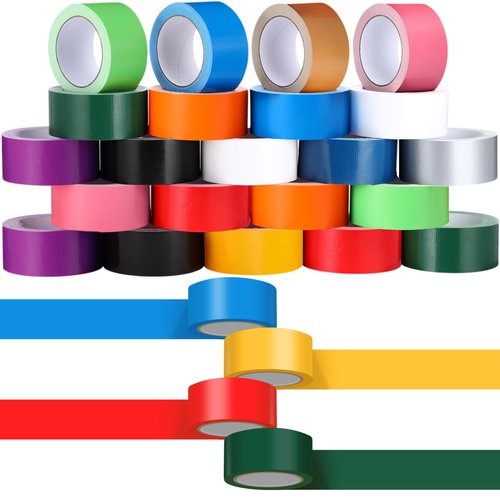 Fainne 24 Rolls Colored Duct Tape Bulk, Duct Tape Heavy Duty Waterproof, Multi Purposes, No Residue, Tear by Hand for Indoor Outdoor Use(Colorful,20 Yards X 2 Inches)