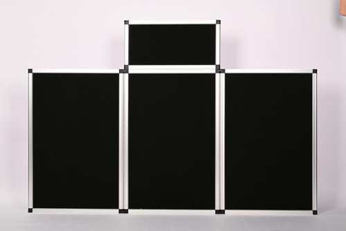 ISXACFF 3+1 Panel Trade Show Presentation Board 70.8“ x 35.4” Folding Panel Table Top Display Tri Fold Display Board Black Single Sided Tabletop Display 4 Panels (Black)