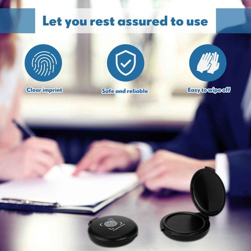Jexine 30 Pcs Mini Fingerprint Thumbprint Ink Pad Black Stamp Ink Pads for Identification Security ID Notary Supplies Law Enforcement Fingerprint Cards Fingerprint Kit Office Home Use 2 x 2.3 Inch