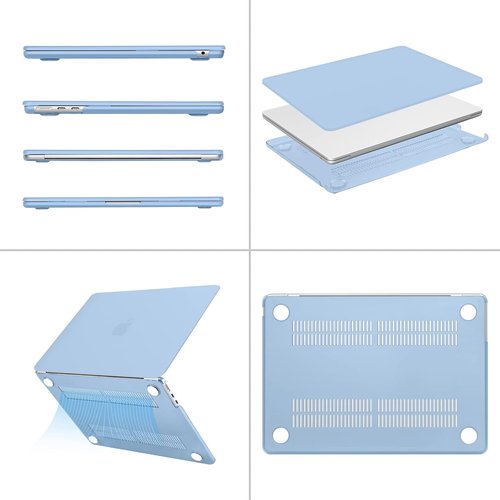 MOSISO MacBook Air 13-Inch Case - Hard Shell with Keyboard Cover & Screen Film | Air Blue, Compatible with M5 M4 M3 M2 Models