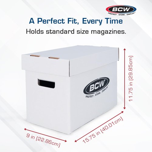 BCW Magazine/Document Storage Box 10-Pack | Durable Cardboard Filing Box