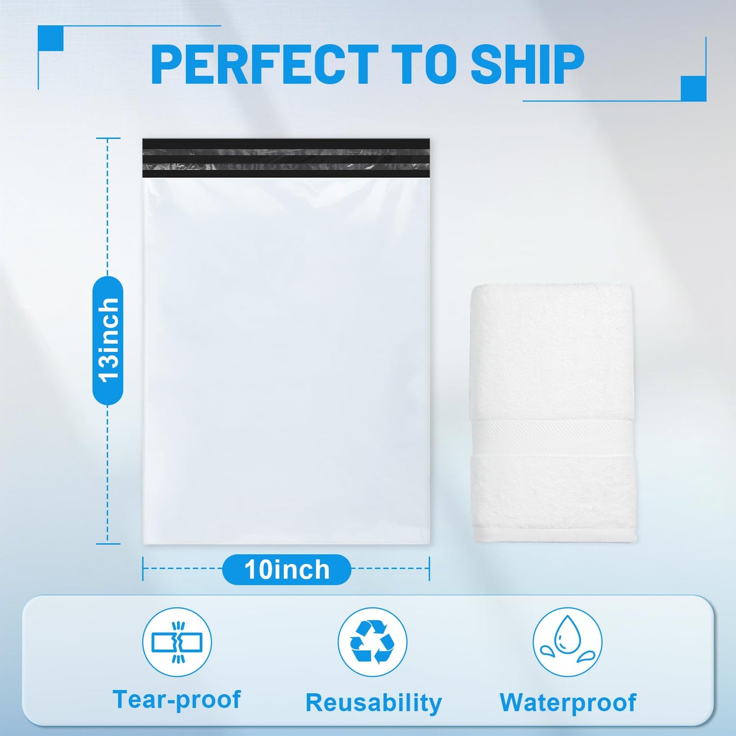LINSIRON Poly Mailers Shipping Bags 10x13 inch 600 Pack Packaging Clothes Polymailers Envelopes Mailing Mailer Package Polymailer Small Business Supplies Clothing Bag Polybags Packing White