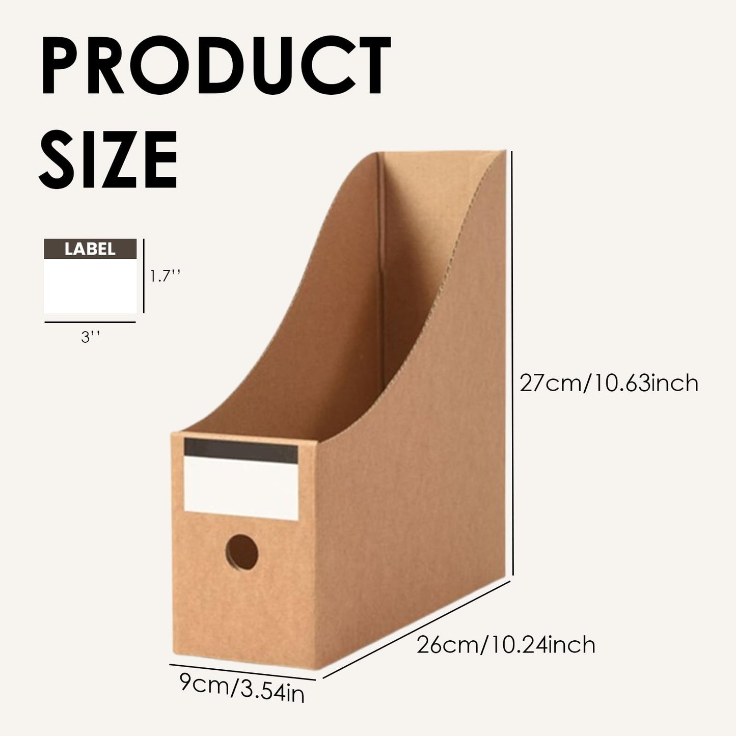 Vankcp 24 Pcs Cardboard Magazine File Holders, Magazine Book Bin Box With Label Stickers, Brown Bulk Kraft Magazines Organizer for Home Office, File Storage Boxes for Desk Shelves