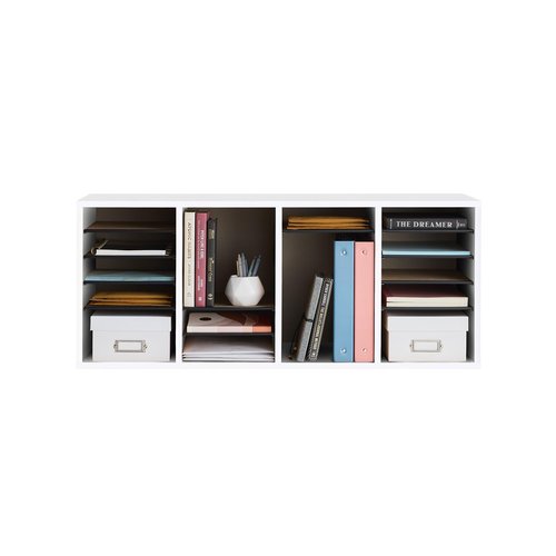 Safco Literature Organizer, 36 Compartments, Office and Classroom Mailbox with Adjustable Shelves, Wood Paper and Mail Sorter, Medium Oak