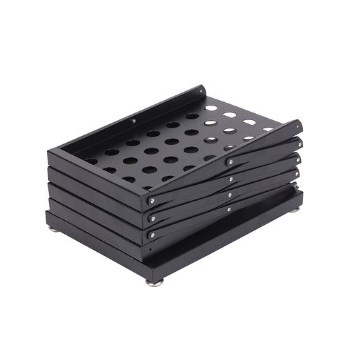 WERTIRUNG Brochure Magazine Catalog Literature Display, Literature Catalog Rack with Carrying Bag, Foldable Magazine Stand for Office Retail Store and Exhibition Trade Show, 4 Pockets (Black)