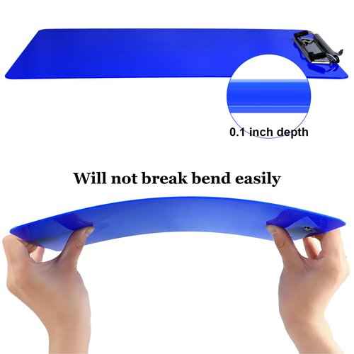 24 Pack Blue Plastic Clipboard with Flat Low Profile Clip Standard A4 Letter Size Acrylic Clipboard Bulk Classroom Back to School Supplies for Offices, School, Nurses, Students, 12.5 x 9 Inch