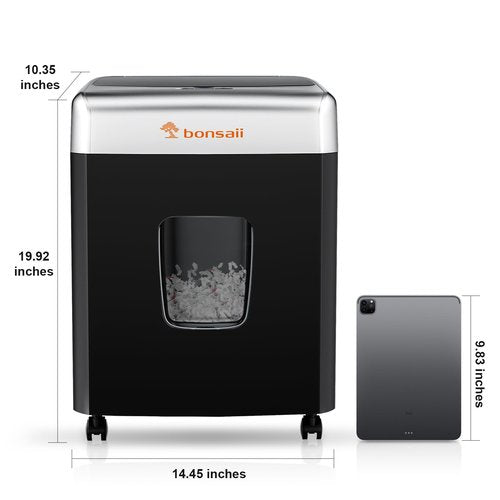 Bonsaii Paper Shredder for Office, 110-Sheet Autofeed Heavy Duty Shredder for Home Office Use, 30 Minutes/Micro Cut/P-4 High Security Level/6 Gallon Large Bin