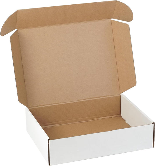 White Corrugated Cardboard Shipping Boxes - Set of 5 | 12"x9"x3" Literature Mailers