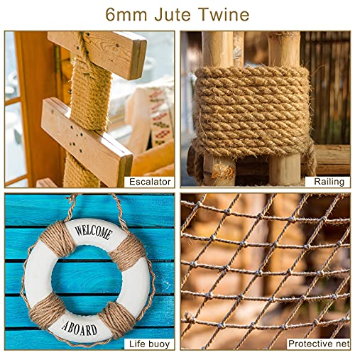 Handyman Crafts 3mm Natural Jute Twine Rope – 328ft, Eco Friendly Garden & DIY String
