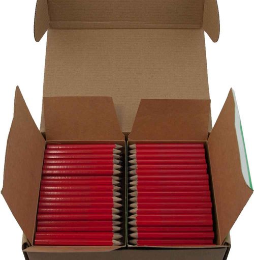 Alpen Glow Products Half Pencils (No Eraser) (Golf Pencils, Pew Pencil, Score Pencil) (Red) (Bulk Box of 288) - HB Lead, Hexagonal, Non-Toxic