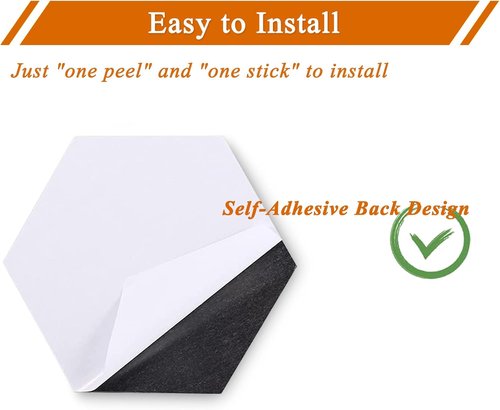 Regine Switzerland Hexagon Felt Cork Bulletin Board Tiles - Self-Adhesive DIY Wall Decor (8 Pcs, Gradual Brown)