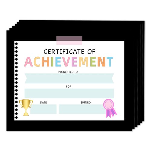 Certificate of Achievement, Kindergarten Certificates Award Gifts for Kids Children Students, School Graduation Diploma Ceremony Decorations Supplies, 25 Pack Award Certificates, 01