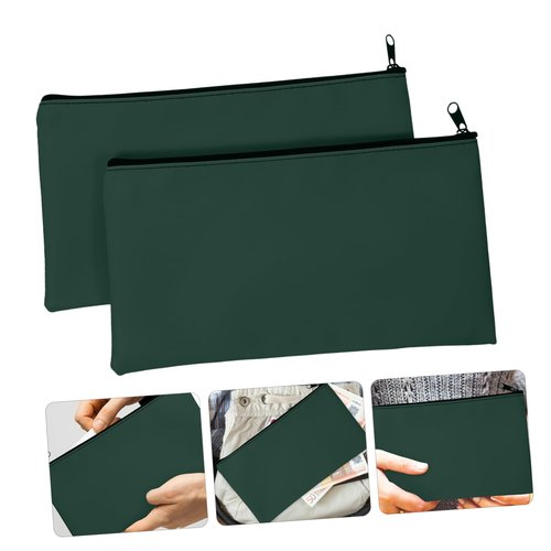 WEKADRIN 2Pcs Money Bags with Zipper Cash Organizer Pouches for Bank Deposits Receipt Storage and Cash Pouches for Easy Identification