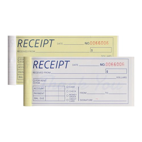 suituts [12 Books] Money and Rent Receipt Books, Pocket Size 2.75x6 Inch 2-Part Carbonless Receipt Book for Small Business (50 Sets Per Book)