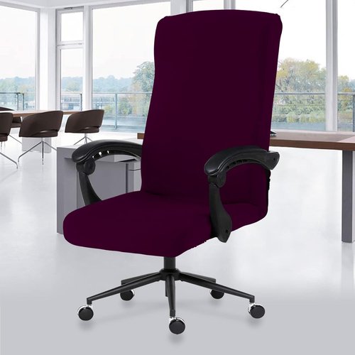 DIVA EN CAMINO DEC Office Chair Cover - Stretch Spandex Fabric, Removable Protector | Plum Color