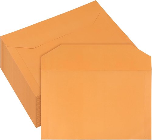 Sinload Legal File Envelopes - 80 Pack | 10 x 15 Inch Orange Kraft Document Jackets