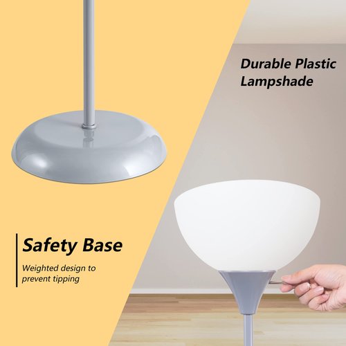 RISLG Floor Lamp, Standing Lamp, Modern Floor Lamps with Drop-Resistant White Lampshade, E26 Socket, Industrial Floor Lamp for Living Room Bedroom Study Office