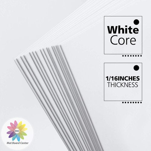 Mat Board Center | Pack of 10 Acid-Free 18x24 White Uncut Mat Boards for Frames & Photos