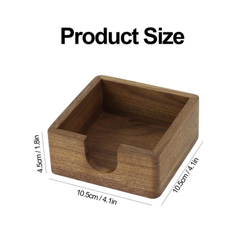 Buqoo North American Walnut Wood Sticky Note Holder, 4 x4 in Self Stick Note Pad Holder, Post It Note Dispenser Desk Organizer Suitable for Home, Corporate Executives Office Desk Accessories