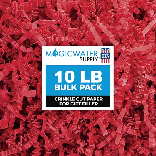 MagicWater Supply Crinkle Cut Paper for Gift Basket - 10LB Red