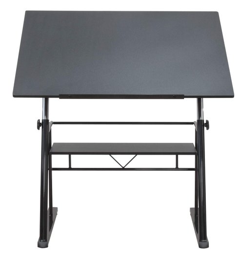Studio Designs Zenith Height Adjustable Drafting Table with Shelf in Black