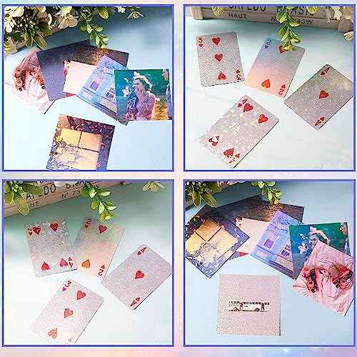 50Pcs Holographic Laminate Sheets A4 Bright Colors Glittering Effects Holographic Stickers for Photo Paper Picture (Fireworks)