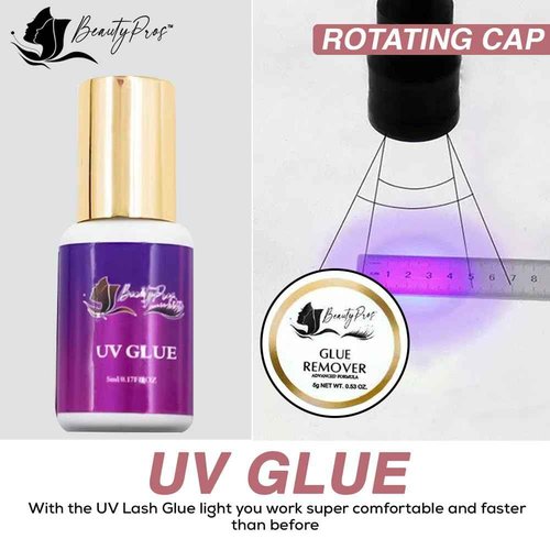 BeautyPros UV Light for Lash Extension - LED Foot Pedal UV Gel Curing Lash Light Lamp - Adjustable Lash Lamp for Lash Artists, Nail Tech, Makeup Studios. Easy Setup Adjustable Gooseneck Light. (White)