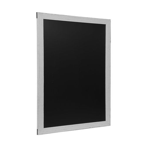 Flash Furniture Canterbury Wall Mount Magnetic Chalkboard Sign - Whitewash Wood Finish - 32" x 46" - Vertical or Horizontal Hanging Message Board