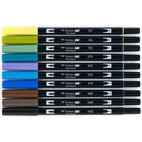 Tombow Dual Brush Pen Art Markers, Landscape, Bright & Primary