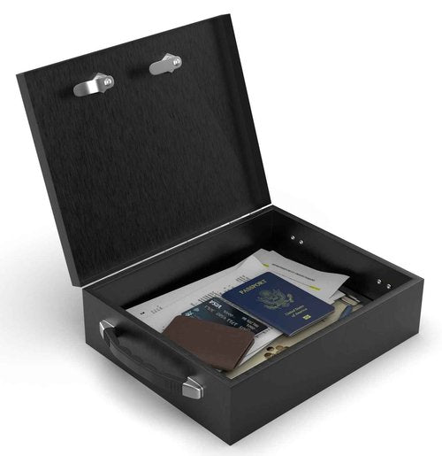 Fire Retardant Strong Box, Dual Combination and Key Lock Security Chest