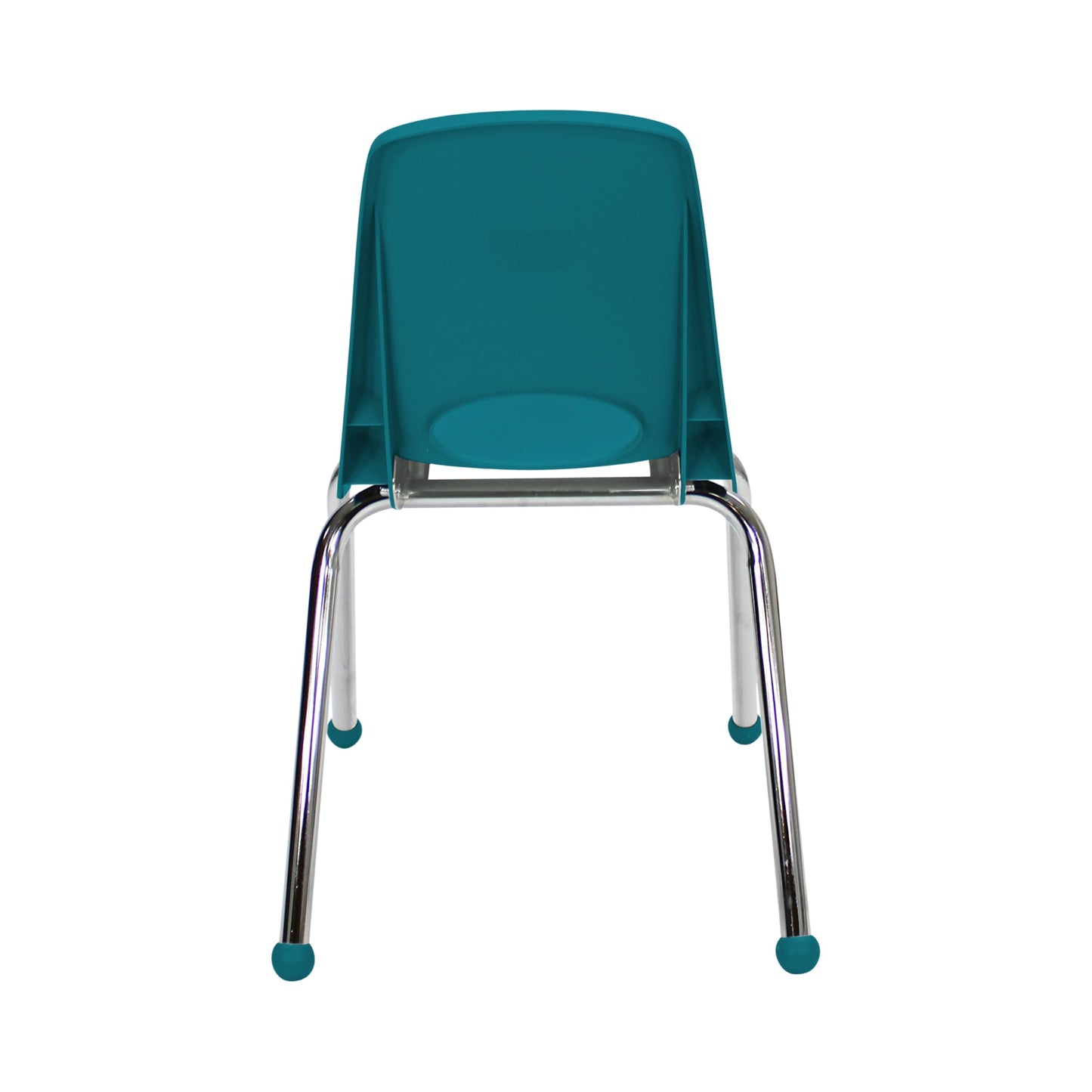 FDP 16" School Stack Chair,Stacking Student Seat with Chromed Steel Legs and Ball Glides for in-Home Learning or Classroom - Teal (6-Pack), 10367-TL