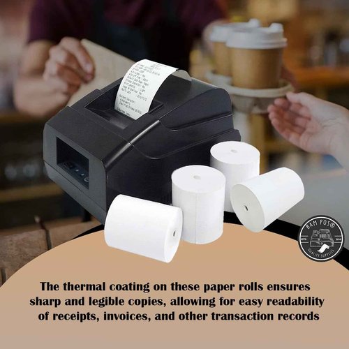 BAM POS 3 1/8 x 190 Thermal Paper Rolls - Large Receipt Roll - Compatible with Clover Stations, P100, P550, SCP700, Square Stations (30 Rolls Per Case)