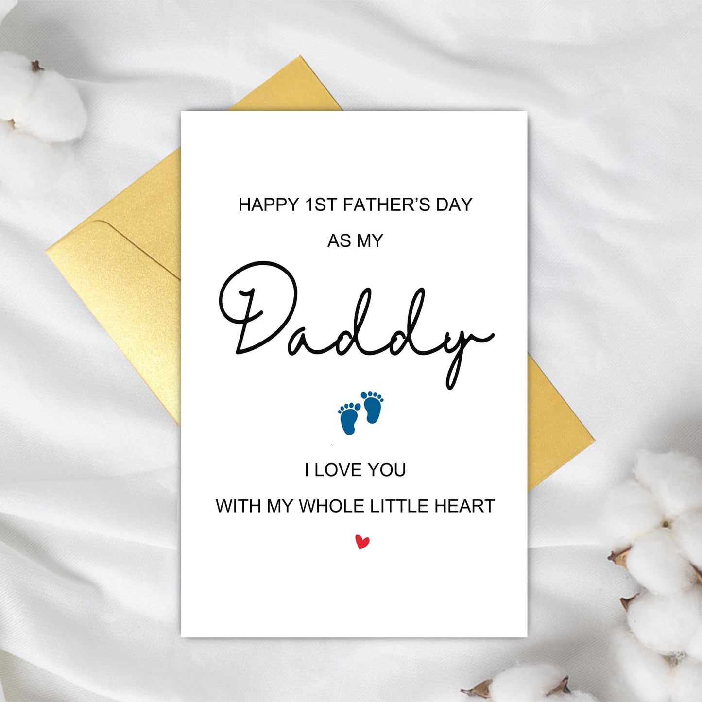 Supoeguk Cute 1st Father's Day Card from Newborn Baby, First Fathers Day Card for New Dad, Happy 1st Father's Day As My Daddy