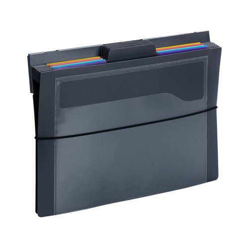 SMEAD Cascading Wall Organizer Gen 2, 6 Pockets, Letter Size, Gray/Jewel Pockets (92063)