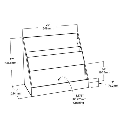 Classroom Keepers Sturdy Cardboard Book Shelf, 3-Tiered, Blue, 17" H x 20" W x 10" D, 1 Unit