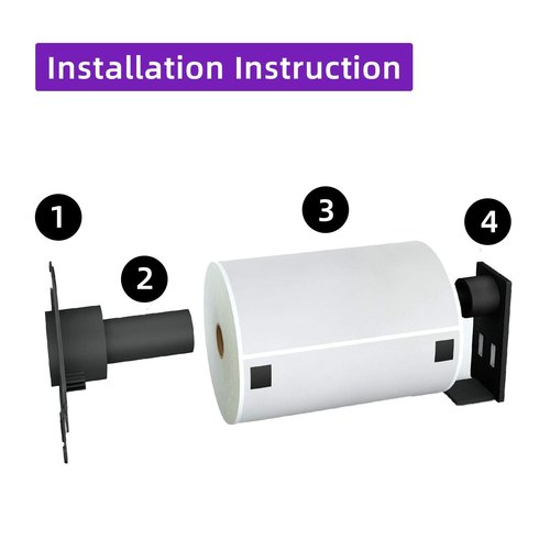 AveneMark - 12 Rolls Compatible with Brother DK-1241 (4" x 6") Replacement Shipping Labels - 200/Roll DK Adress Labels for Brother QL Label Printers - Include 1 Detachable Frame