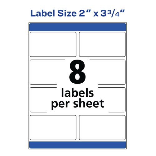 Avery Shipping Labels with Sure Feed, Print-to-the-Edge, 2" x 3-3/4", 5 Packs (6873)