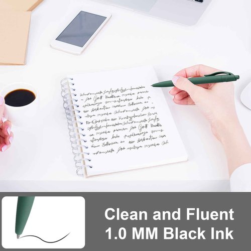 Resholder 300 Pack Black Pens Bulk Retractable No Bleed Click Black Ink Smooth Writing Ballpoint Pens for School Office Supplies, 1.0mm