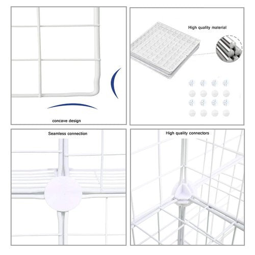 C&AHOME Wire Cube Storage, 6 - Cube Organizer Metal C Grids, Modular Shelves Units, Storage Bins Shelving, Closet Organizer, Ideal for Home, Office, Living Room, 36.6”L x 12.4”W x 36.6”H White